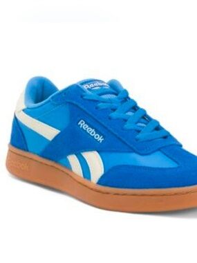 Reebok Bright Blue Suede Sneaker with Gum Sole
